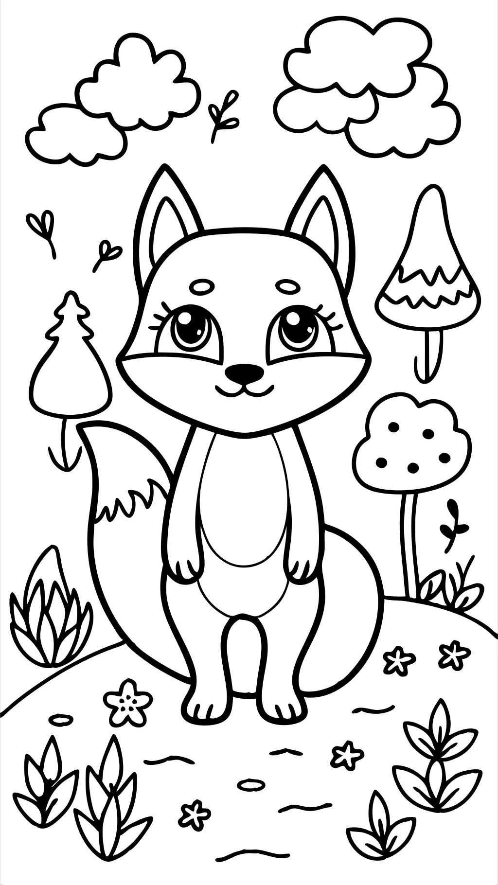 coloriage animal mignon renard